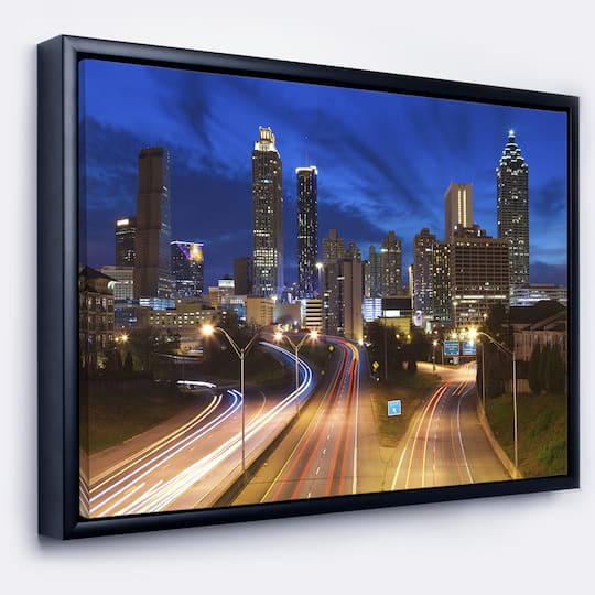 Designart - Atlanta Skyline Twilight Blue Hour